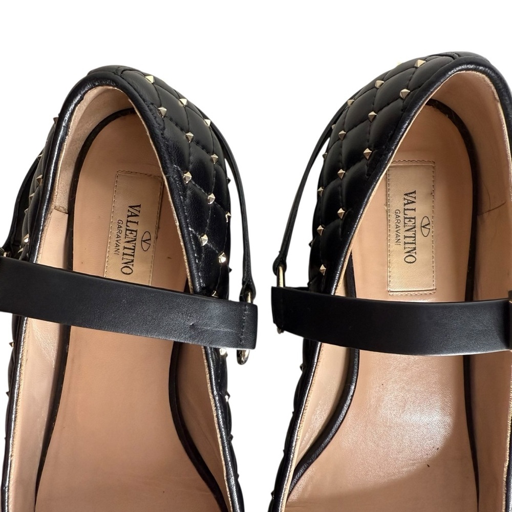 Valentino Garavani Studded Mary Jane Cap Toe Ballet Flats size 39.5 - Picture 9 of 12